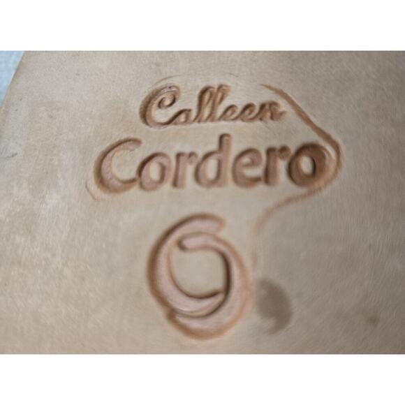 Calleen Cordero Sandals Taupe Glitter Suede Gladiator Heels SZ 7 Shoes New NWOB - Picture 10 of 10